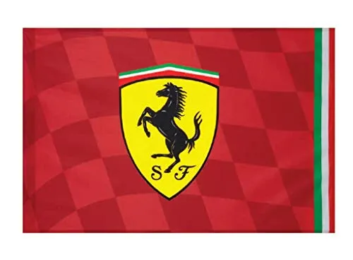 Bandiera Ferrari Ufficiale Mis.140x100cm. Flag Scuderia Cavallino Rossa BGFER140x100