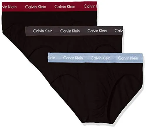 Calvin Klein Hip Brief 3P Mutande da Uomo, Nero (Iron Gate/Scooter/Wedgewood WB Mfn), M