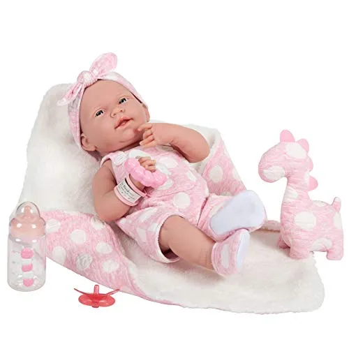 JC TOYS - La Newborn - Bambola per bambini, colore: rosa con bianco (18063)