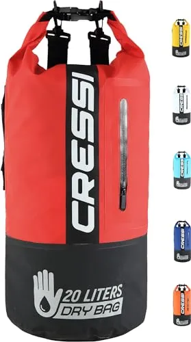Cressi Dry Bag Premium, Sacca/Zaino Impermeabile per attività Sportive Unisex Adulto, Nero/Rosso/Bicolore, 20 L