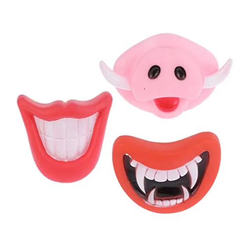 Amosfun - Giocattolo in Silicone per Animali da Compagnia, da Masticare, Finto Maialino Naso, crocchette sorridenti, Giocattolo per Halloween, Cosplay, Feste, per Cane e Gatto, 3 Pezzi