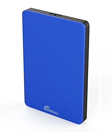Sonnics 250GB Blu hard disk esterno portatile USB 3.0 Super velocità di trasferimento per uso con Windows PC, Apple Mac & Xbox 360