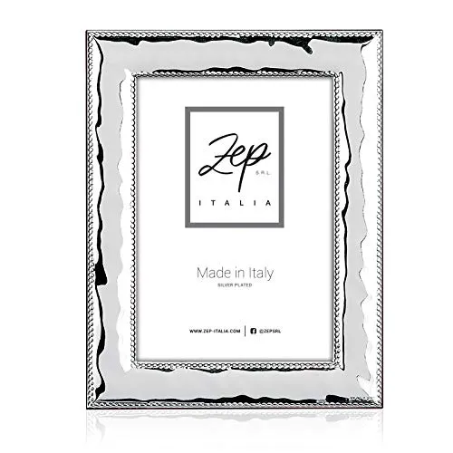 zep srl Cornice LARINO da Tavolo in Silver Plated per foto 20x25, Posizionabile Orizzontalmente. Placcata Argento. Made in Italy