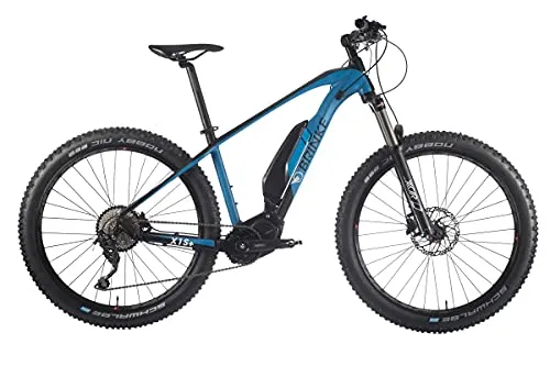 Brinke Bicicletta Elettrica E-Bike X1S+ Motore Shimano E7000 Batteria 500Wh - Taglia 50 M - Nero E Blu