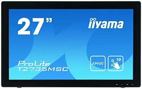 liyama ProLite T2735MSC-B2 68,6 cm (27" ") AMVA+ LED-Monitor Full-HD 10 Punkt Multitouch Capacitivo (VGA, DVI, HDMI (MHL), USB3.0, Webcam, Microfono) Nero