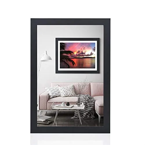 rahmengalerie24 Cornice portafoto 40 x 60 cm, colore nero opaco, in legno acrilico, senza passepartout, per foto o immagini, in MDF, senza immagine Alice