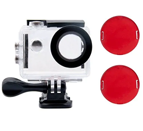 Tekcam Action Camera immersione custodia impermeabile custodia protettiva Shell con 2 pezzi filtro rosso compatibile con Akaso EK7000/NINE CUBE/COOAU/Apeman 1080p subacquea macchina fotografica