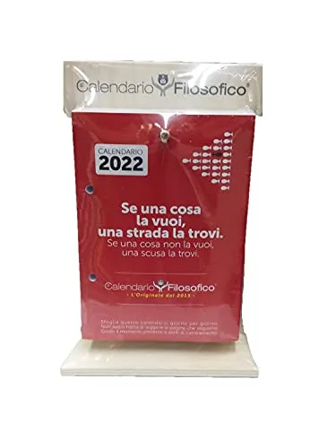 Calendario Filosofico 2022 da Tavolo con Supporto in Legno Formato A6 14x10 cm