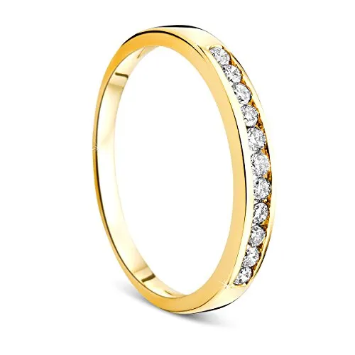Orovi - Anello da donna in oro giallo 9 carati con diamante da 0,20 carati e Oro giallo, 62 (19.7), cod. OR72322R62