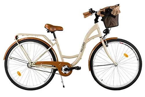 Milord. Comfort Bike, Bicicletta da Città Donna, 1 velocità, Marrone, 26"