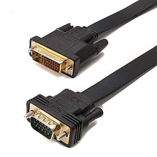 Adattatore DVI 24+1 a VGA, ConnBull DVI-D Maschio a VGA 15 Pin Maschio Adattatore Cavo Convertitore per Monitor Proiettori HDTV, Nero