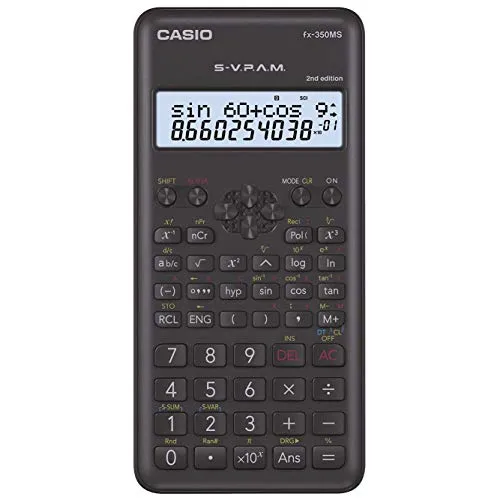 Casio fx-570es Plus – Calcolatrice da scrivania, Batteria, Display Calculator, Grigio, Argento, Bottoni Dot-Matrix)