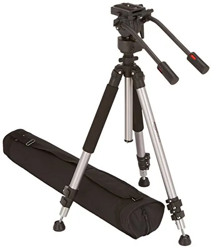 AmazonBasics - Treppiedi per videocamera, con custodia, 170 cm