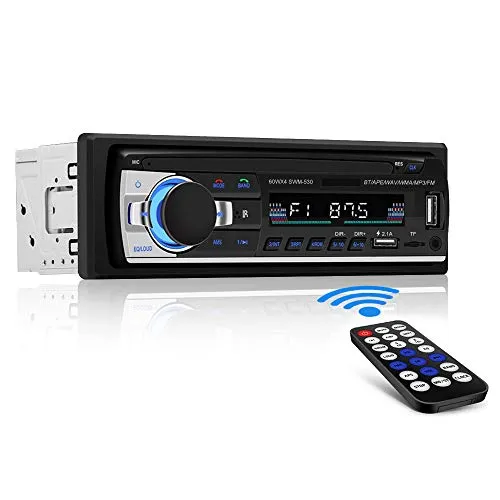 [Nuova Versione] Andven Autoradio Bluetooth, 4x60W Auto Stereo Audio Ricevitore per Autoradio Universale 1 Din, Supporto AUX/TF/Dual USB/Telecomando