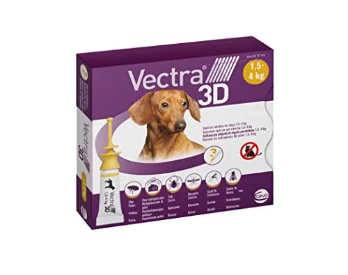 Vectra Vectra 3D Spot-on Soluzione 3 Pipette 0,8 Ml Cani da 1,5 a 4 Kg - Tripla Azione