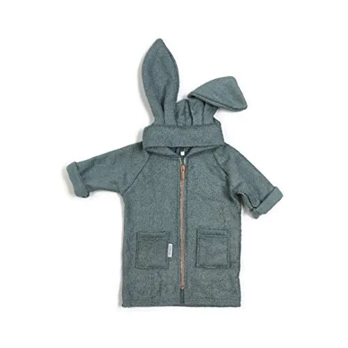 ACCAPPATOIO/VESTAGLIA IN SPUGNA 0-2 ANNI, CON ZIP SPUGNA LEADGREY