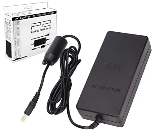 r2digital® Alimentatore per PS2 Serie 70000 TWO, Caricabatterie compatibile con Sony Playstation 2 Serie Slim, ricambio Uscita Tensione 8.5V 5.6A