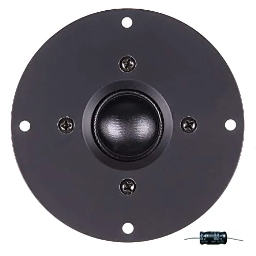 MASTER AUDIO 1 RSQ802 dome tweeter a cupola nero 100 watt rms 200 watt max da 10 cm 100 mm 4" impedenza 8 ohm bobina da 25 mm ultra slim per casa party, 1 pezzo + condensatore omaggio