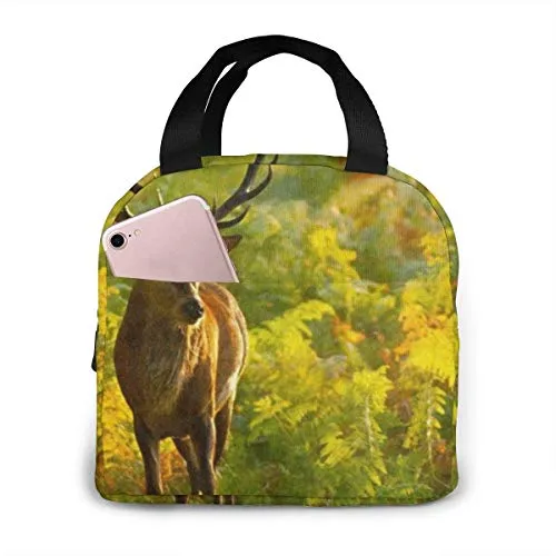 Borsa da pranzo portatile riutilizzabile termica per borsa da pranzo con sacco da pranzo con cervo di cervo animale