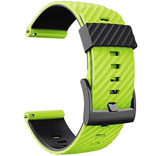 KINOEHOO Cinturino Compatibile con Suunto 7/9/9 baro/D5/spartan sport Cinturini di Ricambio in Silicone.(Verde nero)