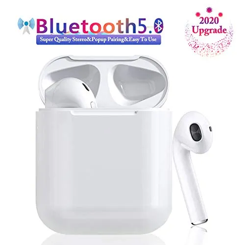 Cuffie Bluetooth 5.0 Cuffie bluetooth senza fili stereo IPX6 Impermeabili 3D HD Con Microfono Associate Automaticamente Alla per Airpods Apple Android/iPhone Bianco