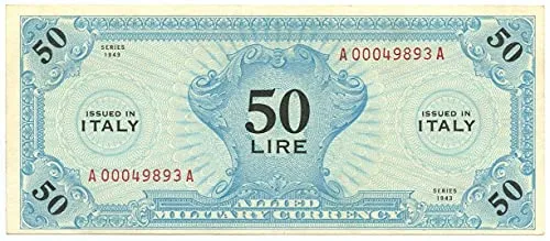 Cartamoneta.com 50 Lire Occupazione Americana in Italia MONOLINGUA BEP 1943 SUP