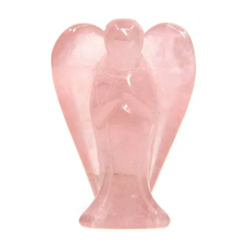 Statuetta a forma di angelo custode, in pietra naturale, 5 cm, Cristallo, Rose Quartz, 2inch Angel