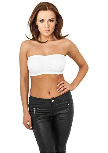 Urban Classics Ladies Pads Bandeau, Top Donna, Bianco (white 220), S