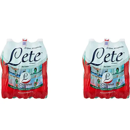 12 Bottiglie LETE Acqua Minerale Effervescente Naturale 1.5L