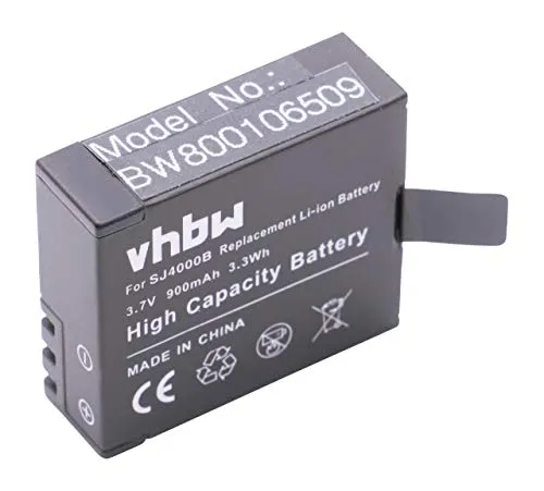 vhbw Li-Ion batteria 900mAh (3.7V) per camcorder, videocamera, sport camera Qumox SJ4000 sostituisce SJ4000.