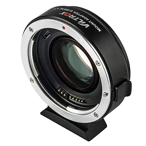 VILTROX EF-EOS M2 - Adattatore per obiettivo Canon EF a EOS EF-M Mirrorless M Series M2 M3 M5 M6 M10 M50 M100 M200, riduzione della messa a fuoco automatica, potenziatore di velocità 0,71