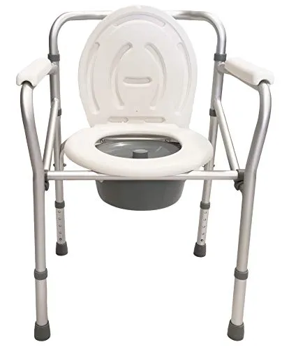 Sedia comoda pieghevole per WC o doccia, altezza regolabile 44-55cm