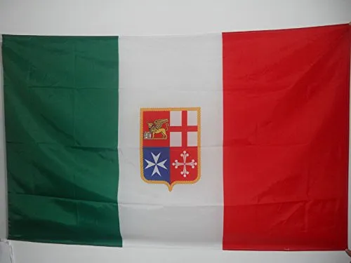 AZ FLAG Bandiera Marina MERCANTILE Italiana 150x90cm - Bandiera NAVALE d'Italia 90 x 150 cm Foro per Asta