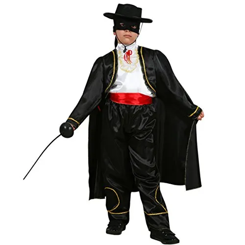 Pegasus Vestito Costume Maschera di Carnevale Bambino - Zorro VENDICATORE - Taglia 6/7 Anni - 107 cm