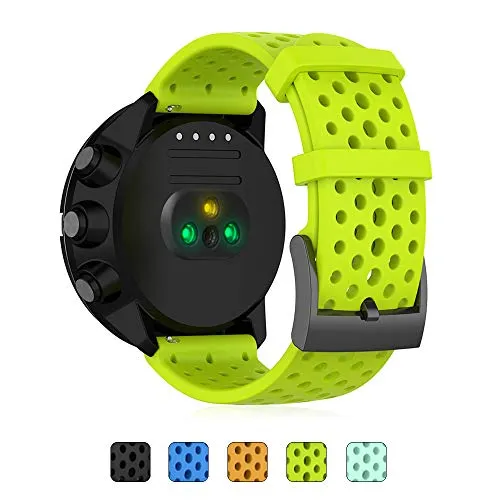 Ficocean Cinturino Compatibile per Suunto 9, Cinturini di Ricambio in Silicone Braccialetto Sport Bracciale Polso Cinturino Orologi per Suunto 9 /Suunto Spartan Sport Wrist HR Baro (Lime, S)