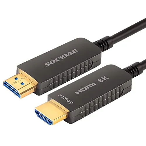 SOEYBAE 8K Cavo HDMI Fibra Ottica 15M HDMI 2.1 Cable 48Gbps Supporta 8K@60Hz 4K@120Hz HDR, 4: 4: 4,3D, ARC, HEC, HDCP 2.2 per PS4 Box HDTV