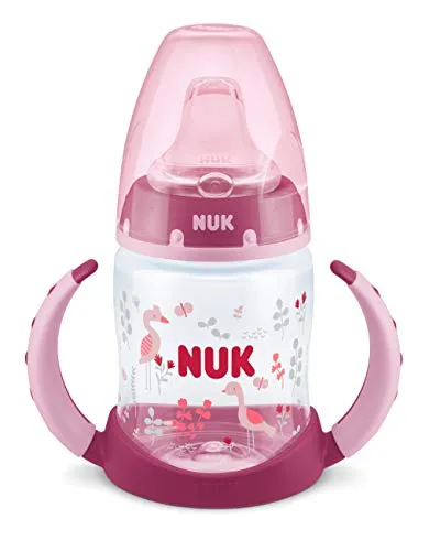 NUK First Choice+ tazza biberon | 6-18 mesi | Beccuccio in silicone a prova di perdite | Sfiato anti-coliche | Senza BPA | 150ml | Rosso | 1 pezzo