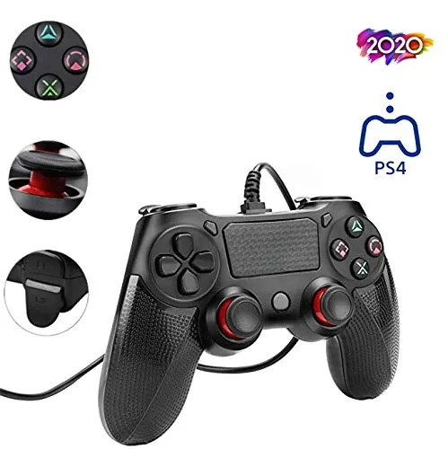 Joystick Playstation 4, Con filo Cablata 150CM USB Controller PS4 Gamepad Dual-Vibration, Compatibile per PS4 /PC(Windows XP/7/8/8.1/10)