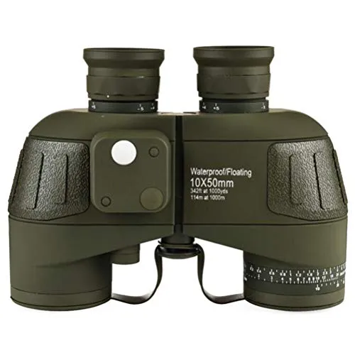 XGLL Binocolo Militare 10X50 per Adulto, Telescopio Impermeabile HD con Visore Binoculare A Bassa visibilità della Bussola Telemetro