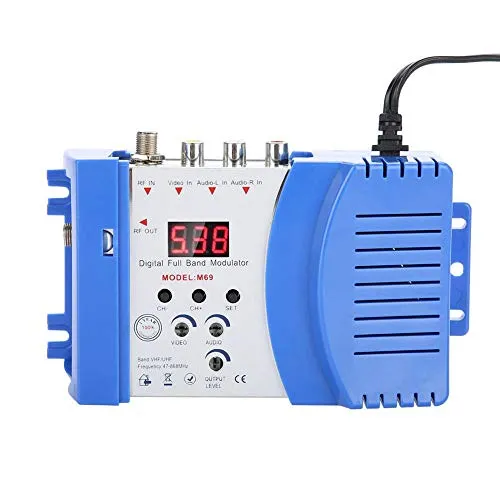 Bewinner Modulatore RF Digitale Modificatore Domestico Universale Compatto Modulatore RF Digitale Convertitore di Segnale TV Audio Convertitore di Segnale Amplificatore di Segnale VHF/UHF Livello(EU)