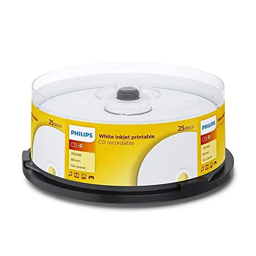 Philips 103164 25 x CD-R - 700MB / 80min, printabile