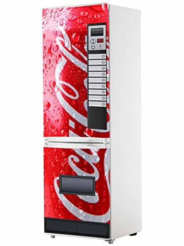 Sticker Adesive per Frigo Distributore Automatico di Coca Cola Rosso | Diverse Misure 200x70cm | Adesivo per Applicazione Resistente e Facile | Adesivo Decorativo Design Elegante