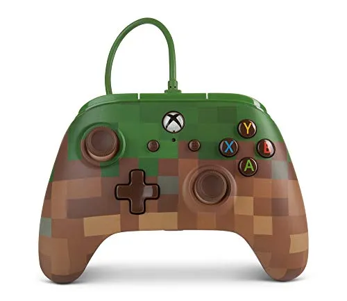 Controller Avanzato Cablato PowerA per Xbox One - Minecraft Blocco D'Erba