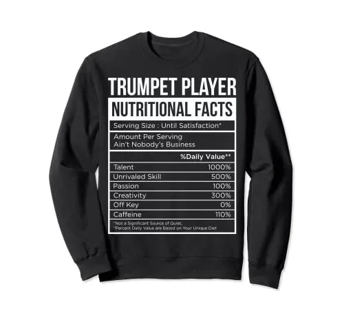 Trumpet Player Valori nutrizionali Kit per olio e grasso per tromba Felpa