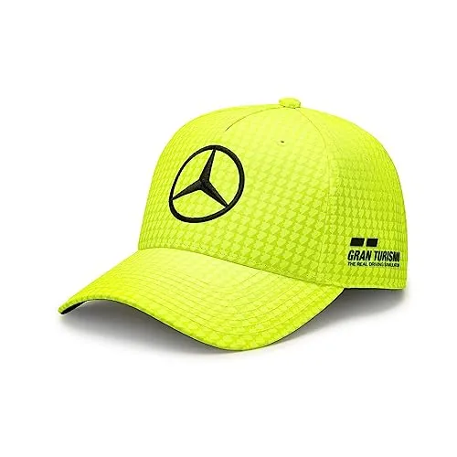 Mercedes AMG Petronas Formula One Team - Cappellino da Pilota Lewis Hamilton 2023 - Giallo Neon - Taglia Unica