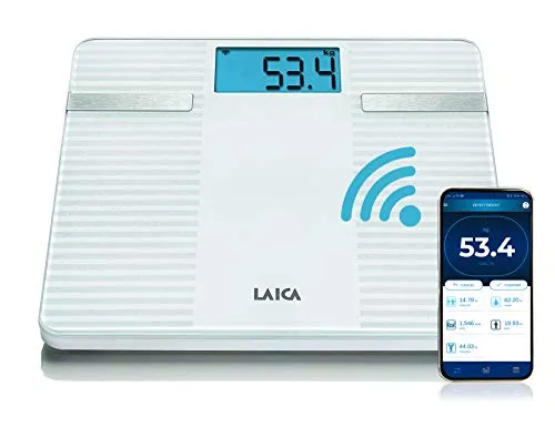 Laica PS7003 Smart Bilancia Pesapersone Elettronica, Misurazione Digitale Indice Massa Corporea, Bianco
