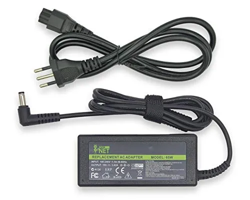 New Net Alimentatore Caricabatterie compatibile con Pc Notebook Asus, Fujitsu, Lenovo, Toshiba con Output: 65W 19V 3.42A e Connettore:Ext: 5.5 mm - Int: 2.5 mm [Classe energetica A+++]