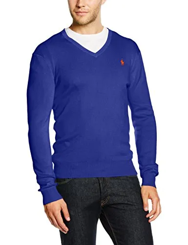 Polo Ralph Lauren LS SF VN PP Maglieria Sportiva, Blu (New PERWINKLE), X-Large Uomo