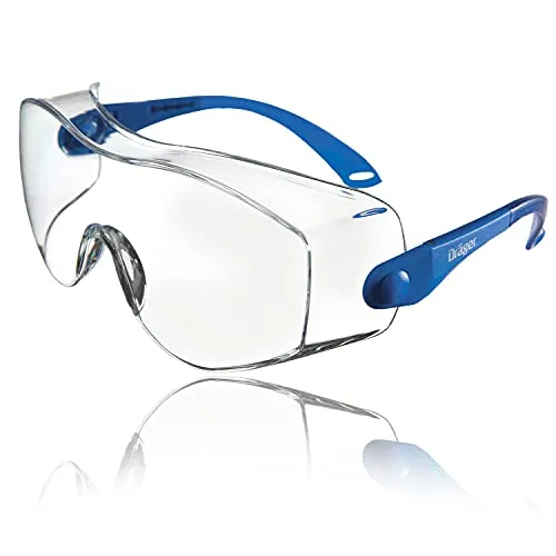 Dräger occhiali prottettivi X-pect 8120 | Sovra occhiali anche per portatori di occhiali | Protezione antipolvere, antiappannamento, antigraffio e anti-spruzzo | Leggeri, comodi e trasparenti | 1 pz.
