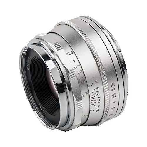 Pergear - Obiettivo 25 mm F1.8 per Fujifilm X Mount X-A1 X-A10 X-A2 X-A3 A-at X-M1 XM2 X-T1 X-T3 X-T10 X-T2 X-T20 X-T30 X-Pro1 X-Pro2 X-E1 X-E2 E-E2s X-E3, colore: Argento